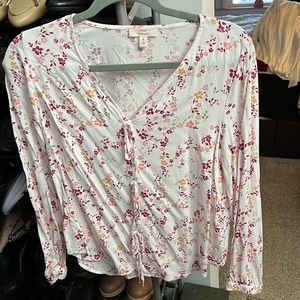 Womens long sleeve silky blouse lightweight